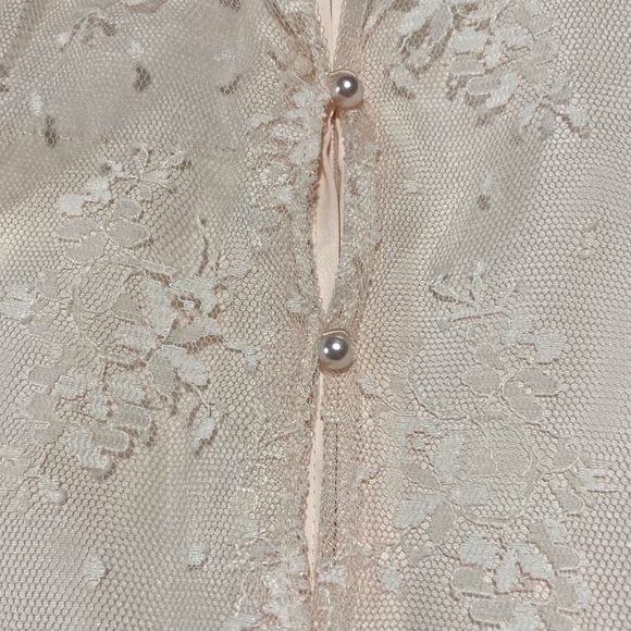 Vintage Barbara Chodos for Michael Marcella Peach Lace Drop Waist Dress | 80s - Picture 10 of 16